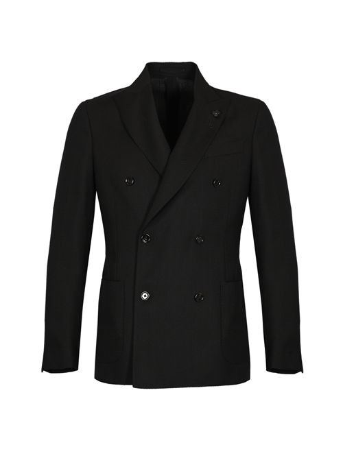 Giacca doppiopetto Roma in lana vergine Nero LARDINI | CN6203E20 CN65502990